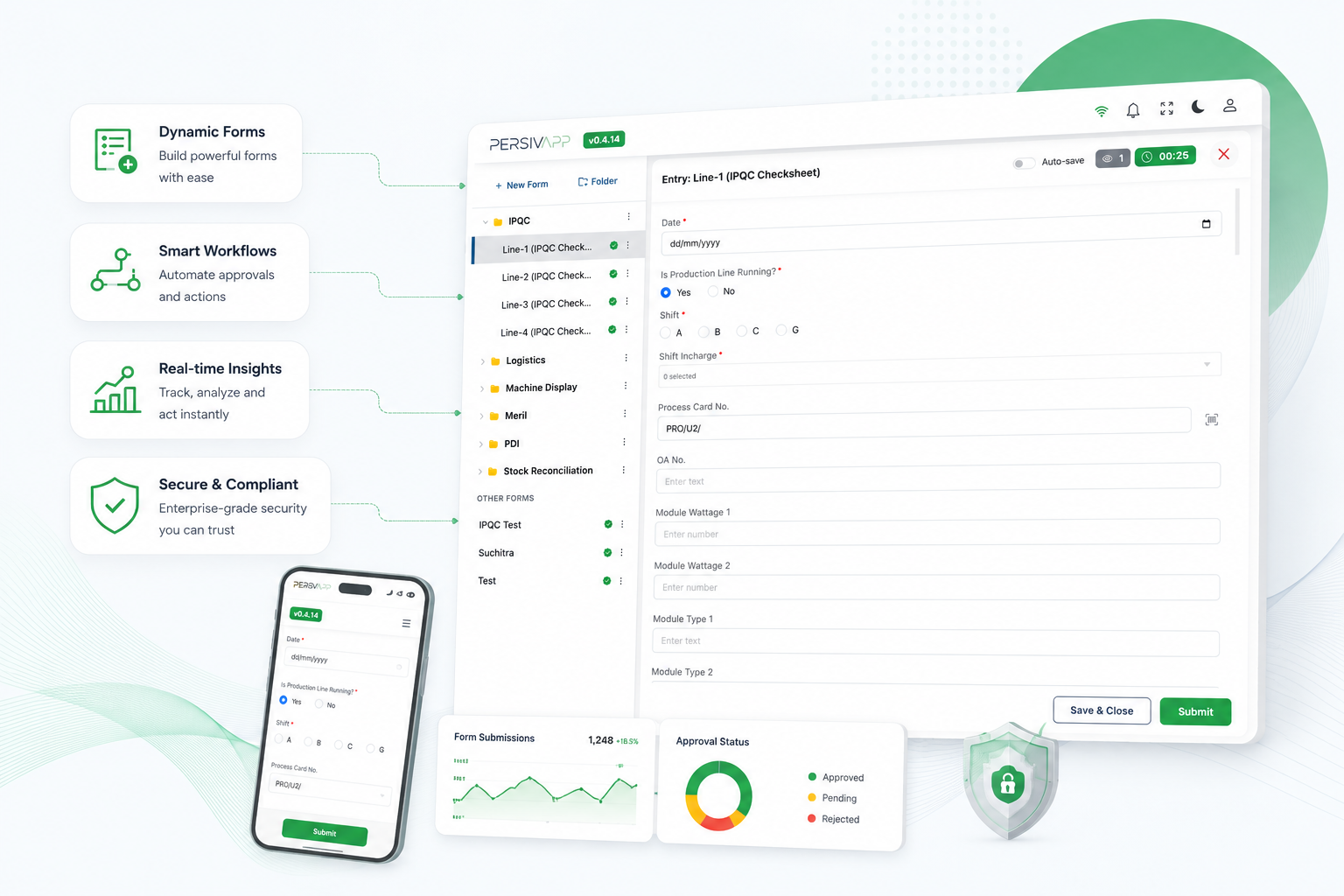 PersivApp data entry screen